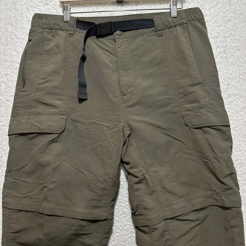 The North Face Men's Pants Size XL Brown Belted Nylon Convertible Hiking Cargo‎